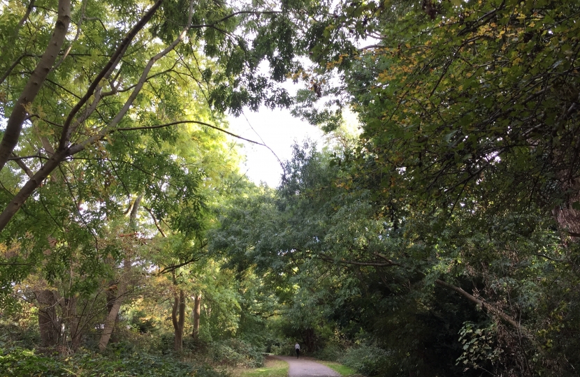 Part of the Pymmes Brook trail in the Brunswick Park area which Theresa Villiers MP believes should remain part of the Chipping Barnet constituency