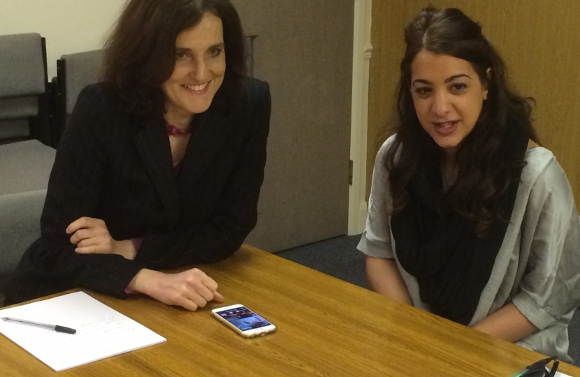 Theresa Villiers meets Start Up Loan entrepreneur in Barnet