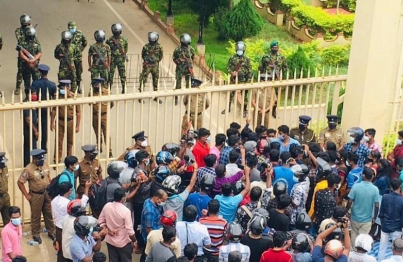 Protest at demolition of Tamil memorial