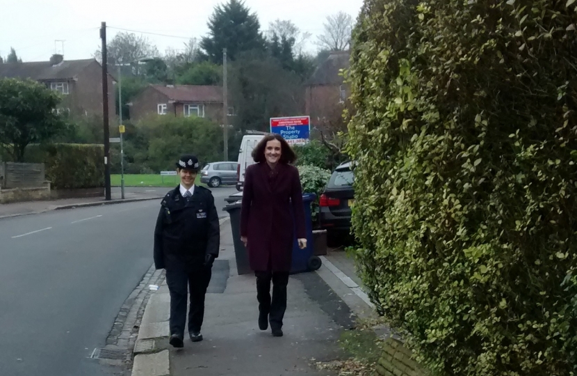 Theresa Villiers joins police on the beat in New Barnet