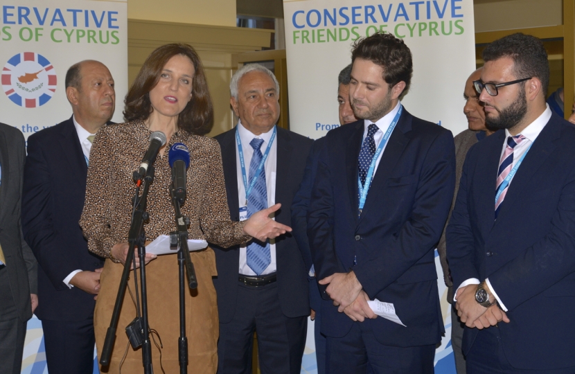 Theresa Villiers MP attends an event for Conservative Friends of Cyprus