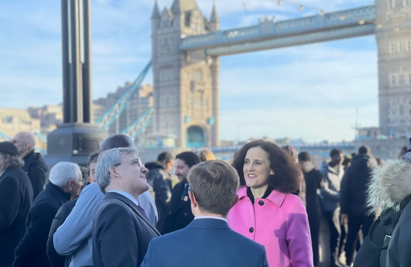 Theresa Villiers leads a rally at City Hall against the Mayor's plans to close suburban station car parks