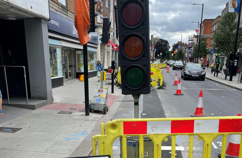 Roadworks in Barnet High Street