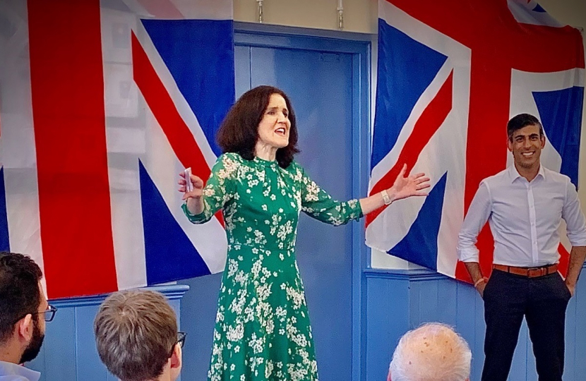 Theresa Villiers introduced Rishi Sunak to a Conservative hustings meeting in Finchley