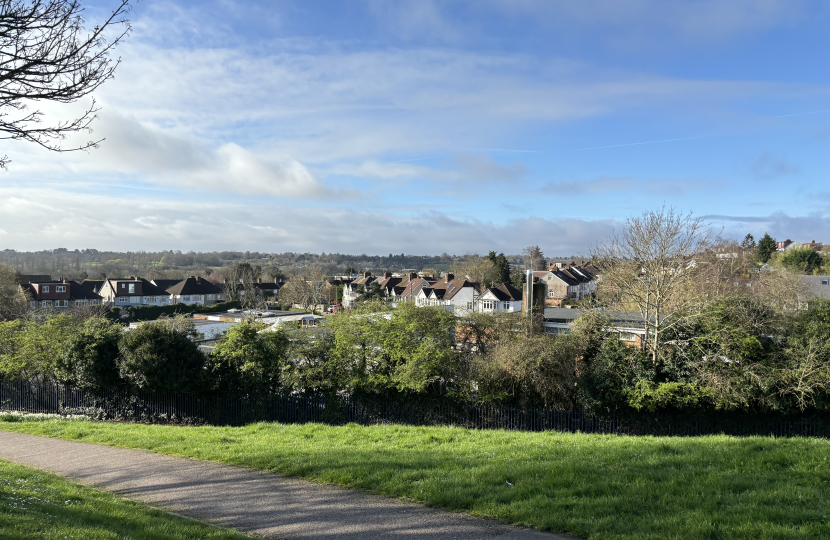 Photo by Theresa Villiers taken from Barnet Hill