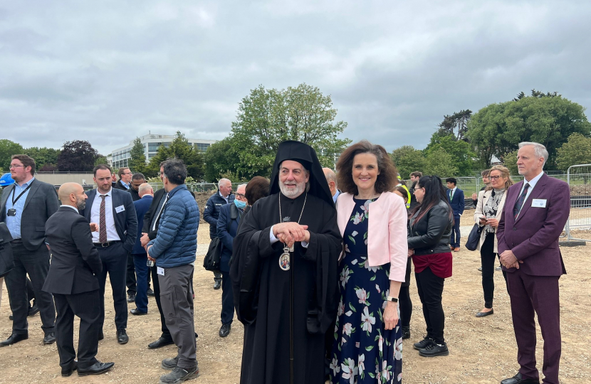 Theresa Villiers and Archbishop Nikitas of Thyateira and Great Britain