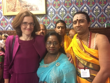 Theresa Villiers with friends from Hindu Murugan Temple in Archway