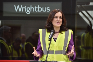 Theresa Villiers visiting bus factory