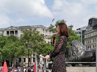 Theresa Villiers campaigns for justice for Tamils at rally in Trafalgar Square