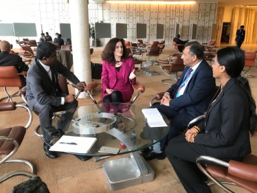 Theresa Villiers visits UN in Geneva to discuss human rights in Sri Lanka