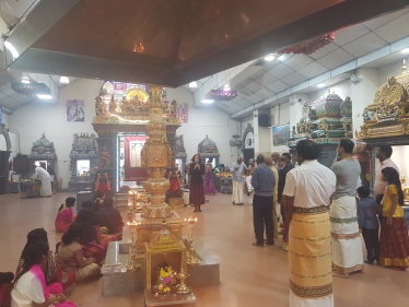 Theresa Villiers at a Pongal event in the Highgate Hill temple in 2017