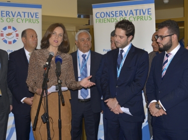 Theresa Villiers MP attends an event for Conservative Friends of Cyprus