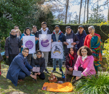 Theresa Villiers MP planting trees for the Queen's Green Canopy with HSS UK