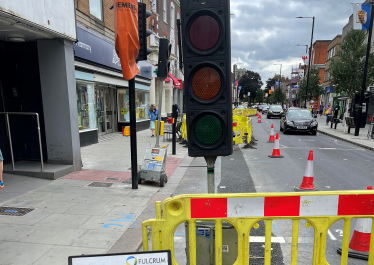 Roadworks in Barnet High Street