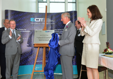 Prince of Wales and the then SoS Northern Ireland visit Queen's University Belfast