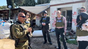 Theresa Villiers visits Kfar Aza which was attacked on 7th October
