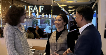 Theresa Villiers meets apprentice working at the Bayleaf restaurant in Whetstone