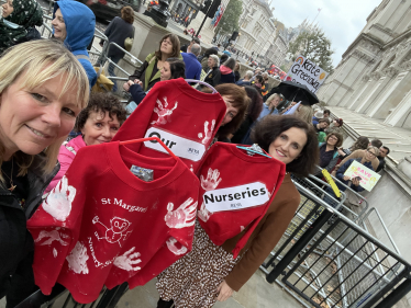 Theresa Villiers joins BEYA to deliver a petition on maintained nursery school funding to the Chancellor of the Exchequer