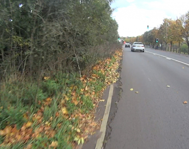 Collapsing roadside on the A1000