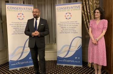Theresa Villiers hosts event for Conservative Friends of Cyprus with James Cleverley